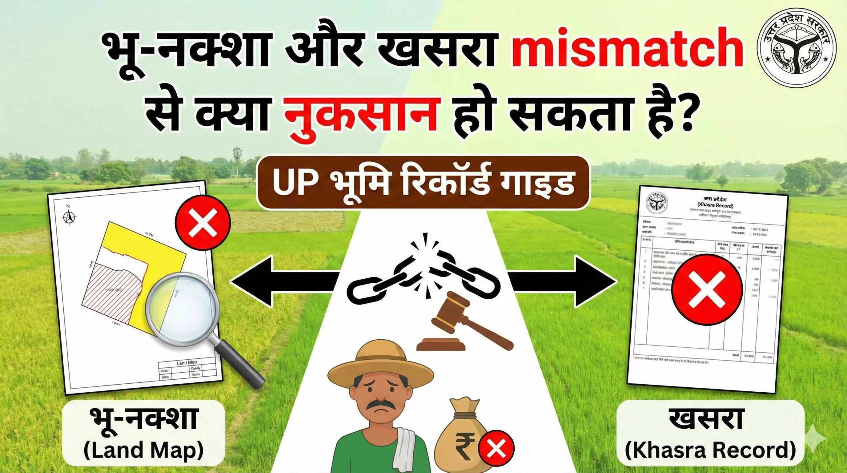 भू-नक्शा और खसरा mismatch से क्या नुकसान हो सकता है?